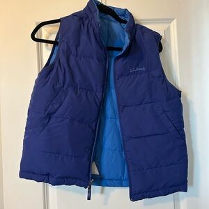 L.L. Bean Blue Reversible Puffer Vest